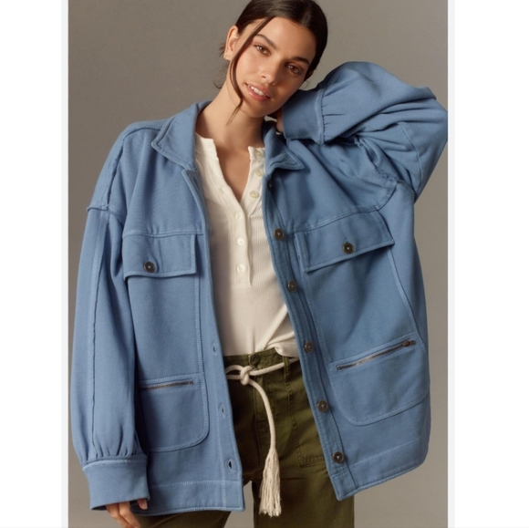 Nwt Anthropologie Pilcro Micro fleece Button Up Jacket - Picture 1 of 7